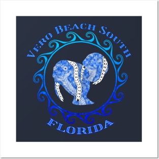 Vero Beach South Florida Vacation Tribal Manatees Posters and Art